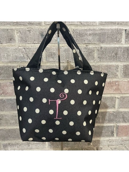 Handbags - Polka Dot Tote Bag - Black and White